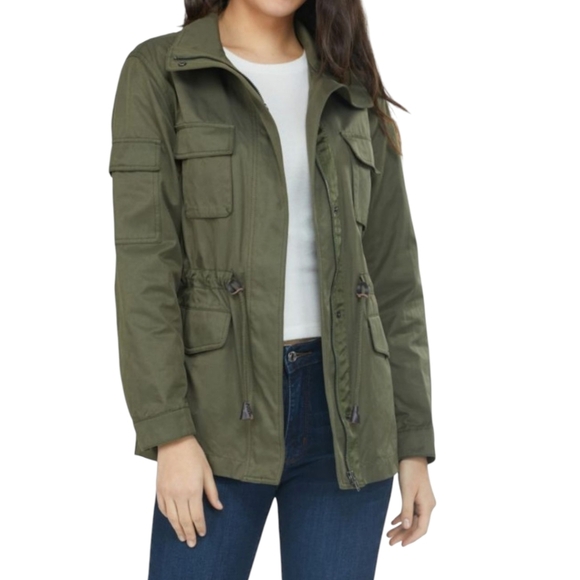 NVLT Cinch Waist Field Jacket in Olive Khaki SIZE Small - Picture 2 of 6